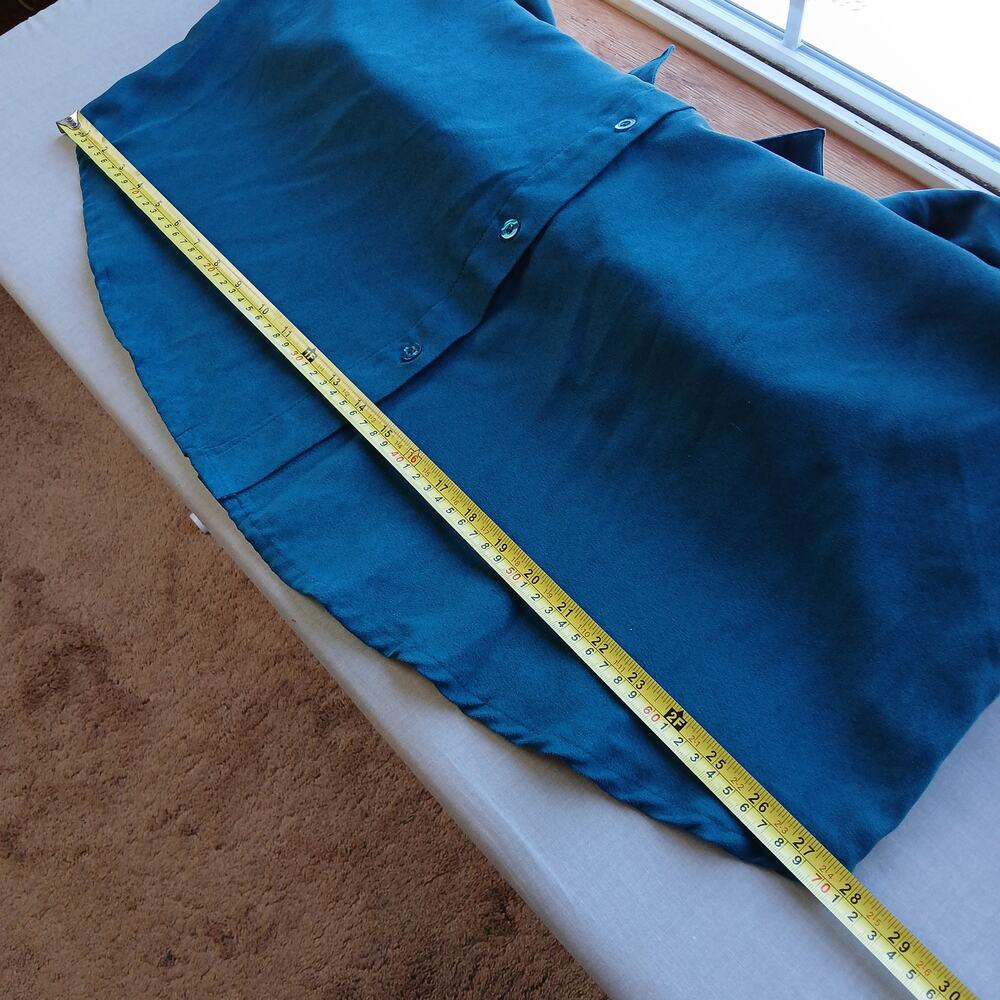 Roaman's Faux Suede Button Front Shirt 20W midnight teal overshirt top shacket - Picture 11 of 13